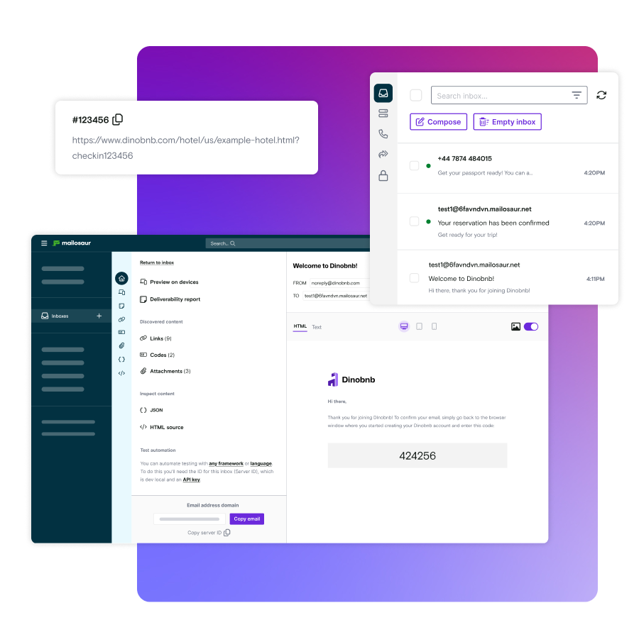 screenshot of Mailosaur