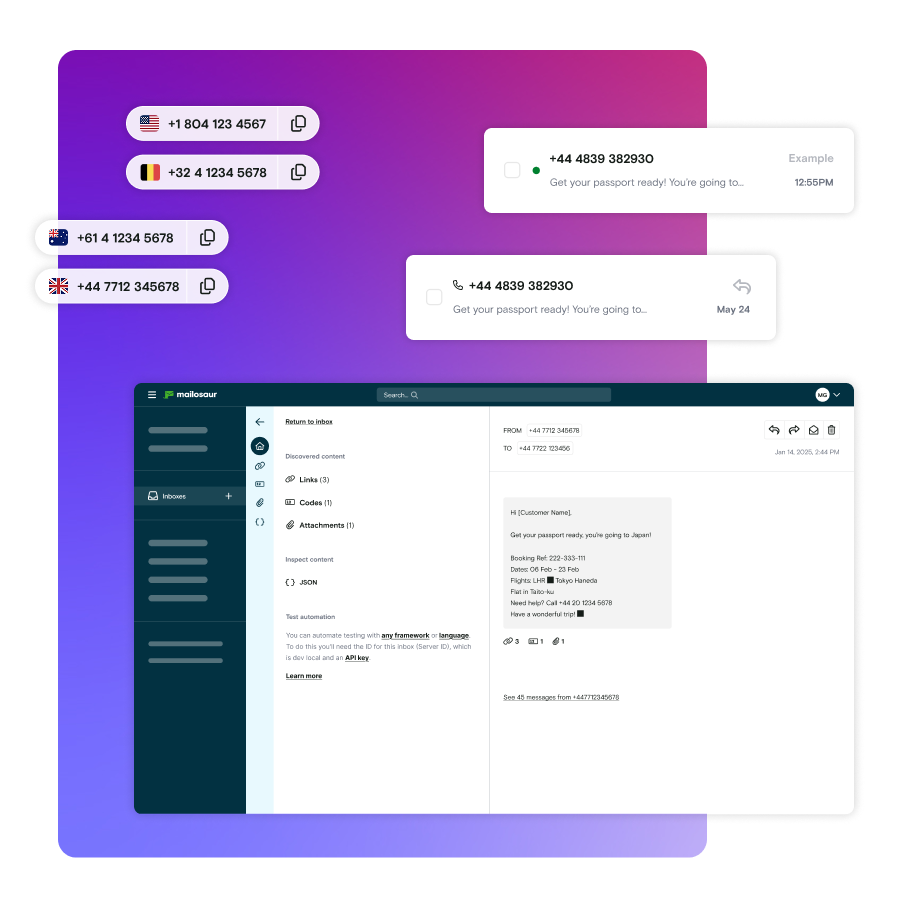 screenshot of Mailosaur