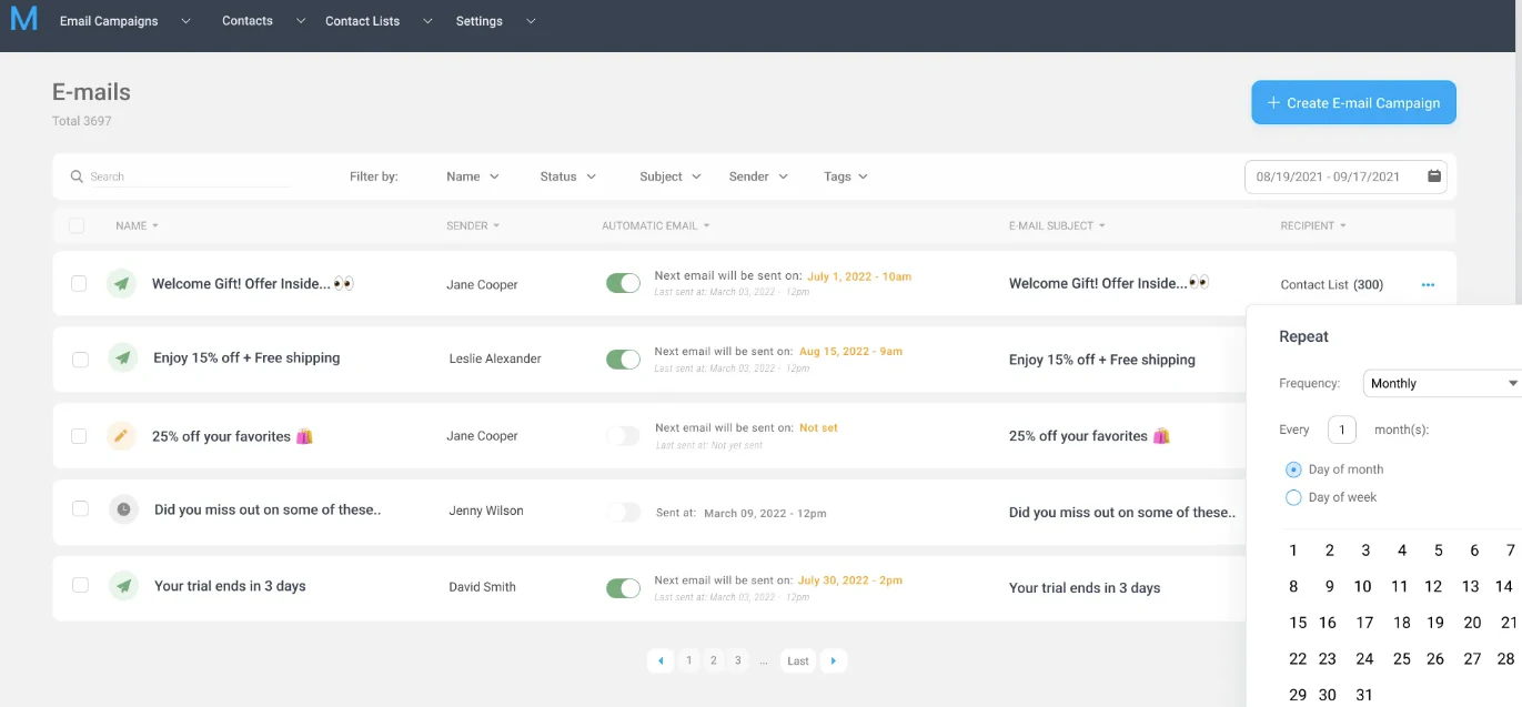 screenshot of Mailsoftly