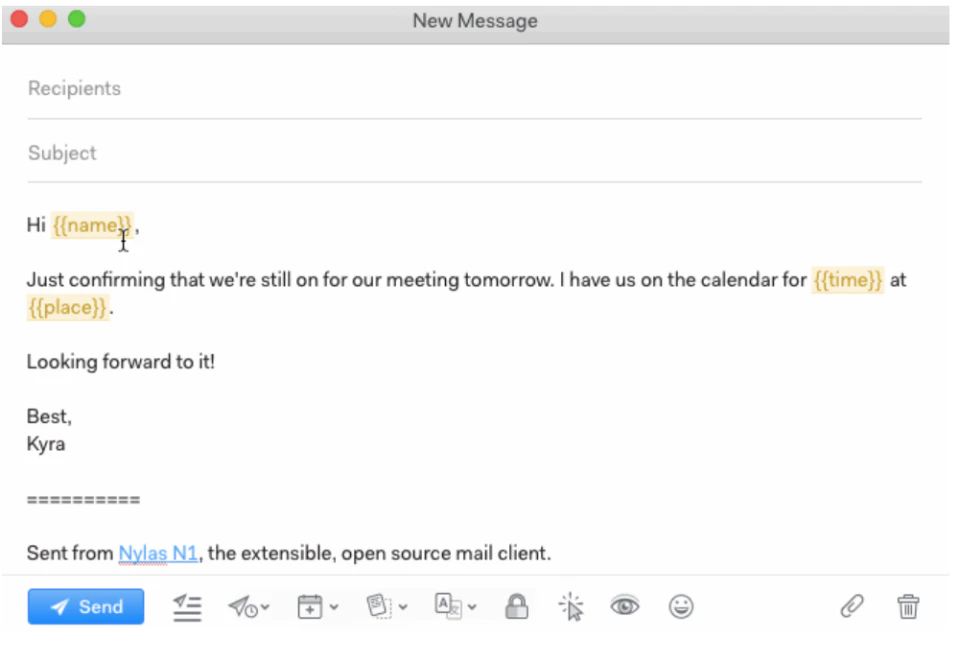 screenshot of Mailspring