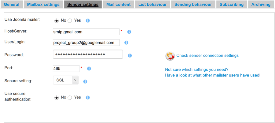 screenshot of Mailster