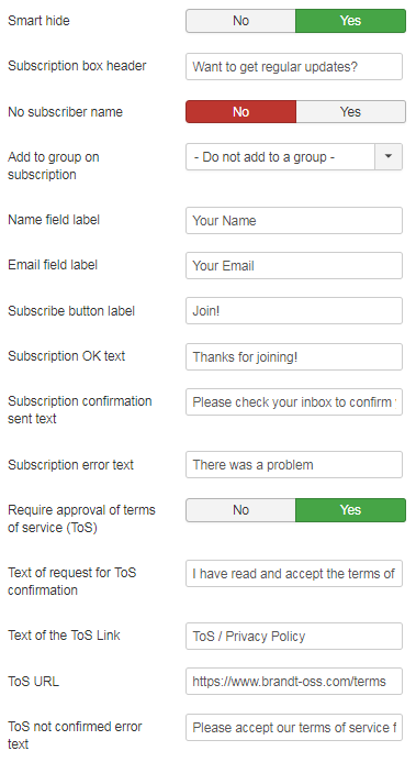 screenshot of Mailster