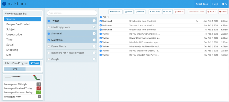 screenshot of Mailstrom