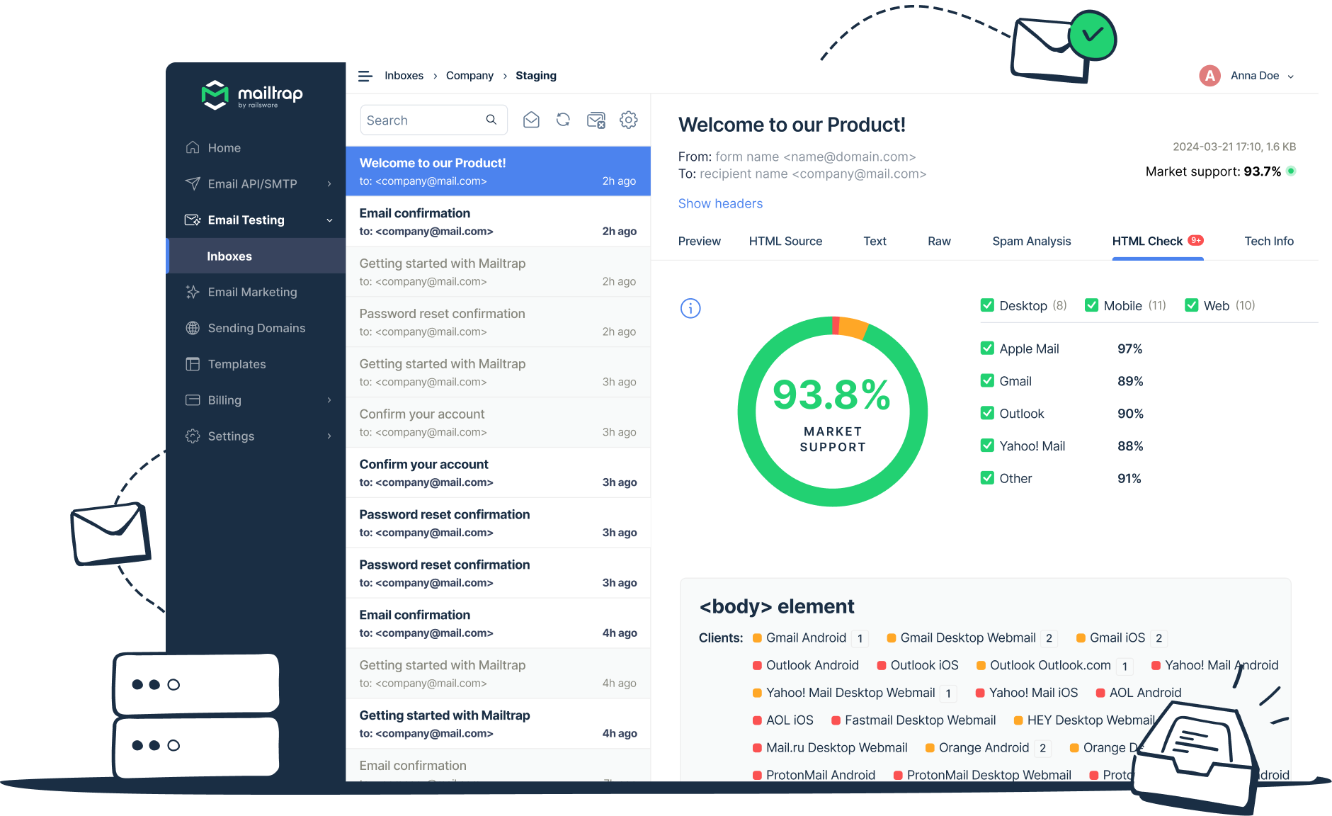 screenshot of Mailtrap