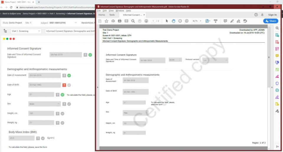 screenshot of MainEDC