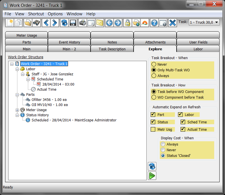 screenshot of MaintScape
