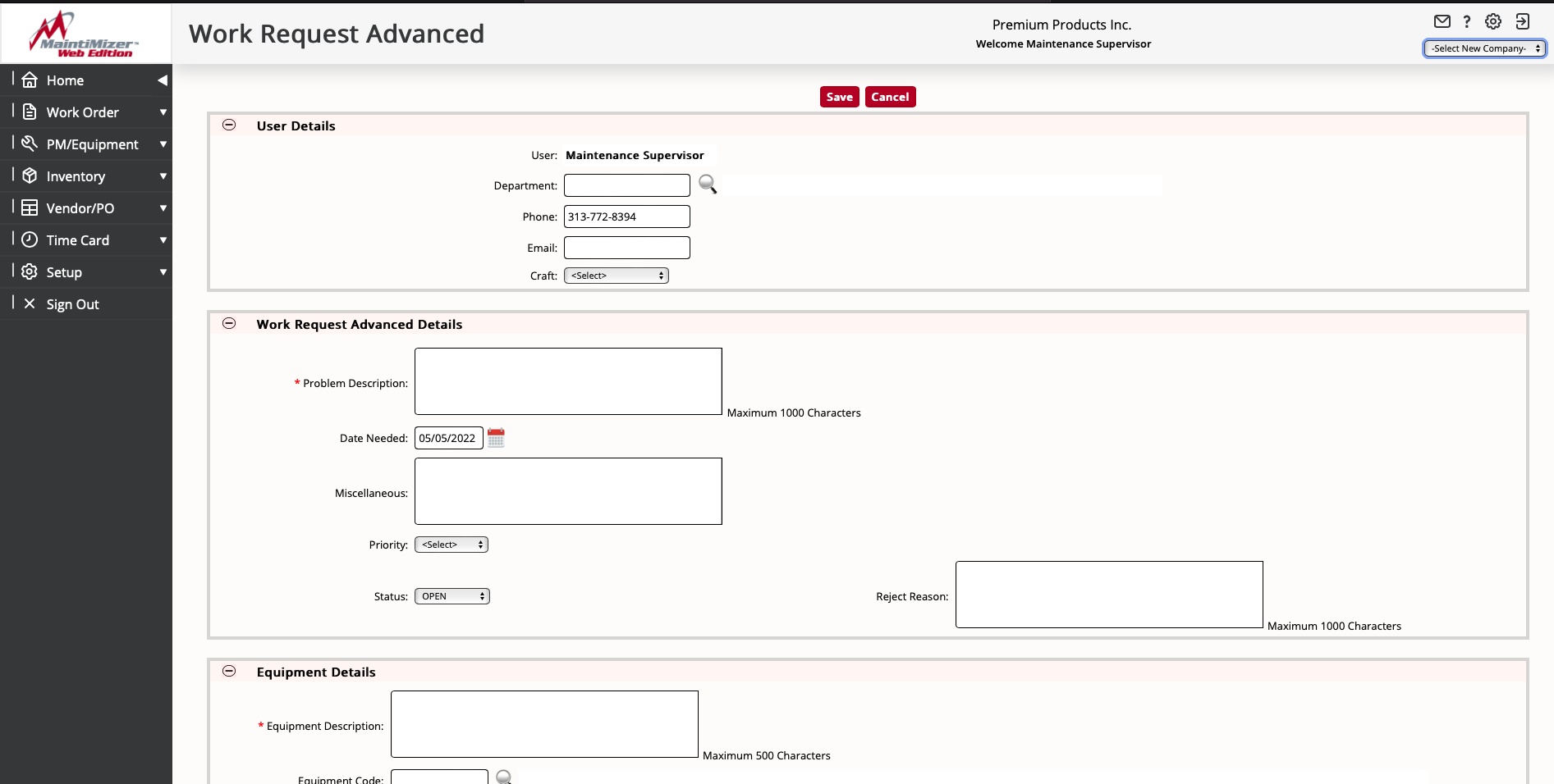screenshot of MaintiMizer