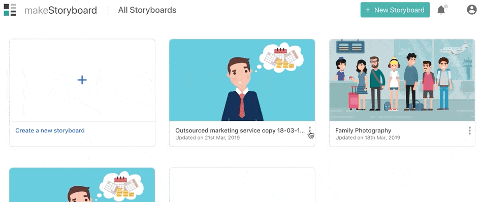 screenshot of MakeStoryBoard