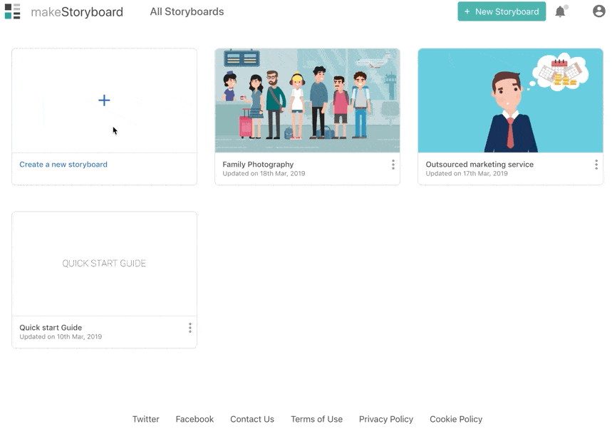 screenshot of MakeStoryBoard