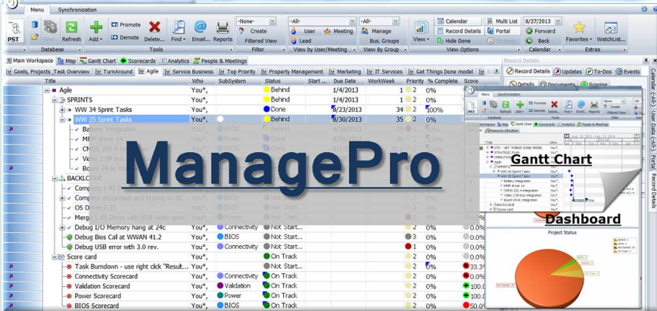screenshot of ManagePro
