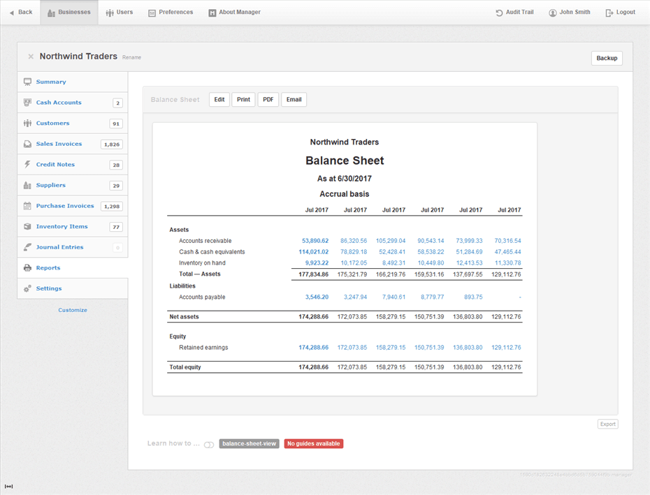 screenshot of Manager