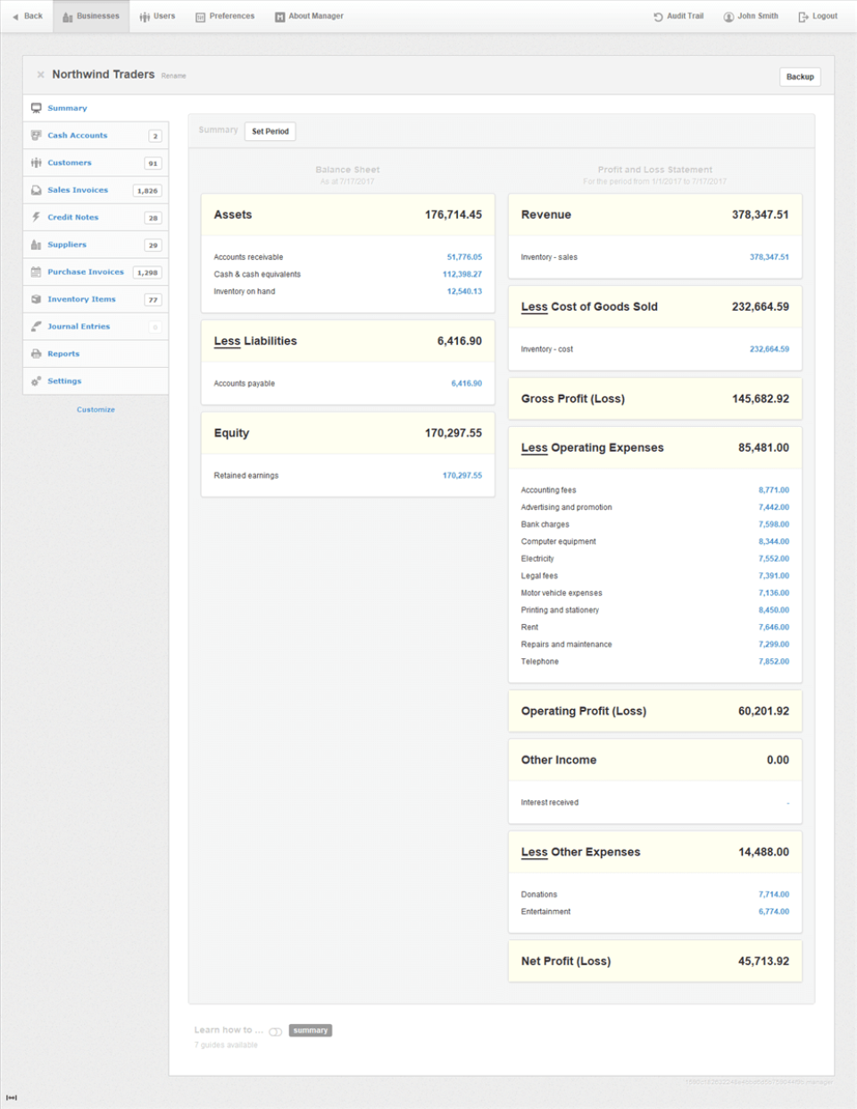 screenshot of Manager
