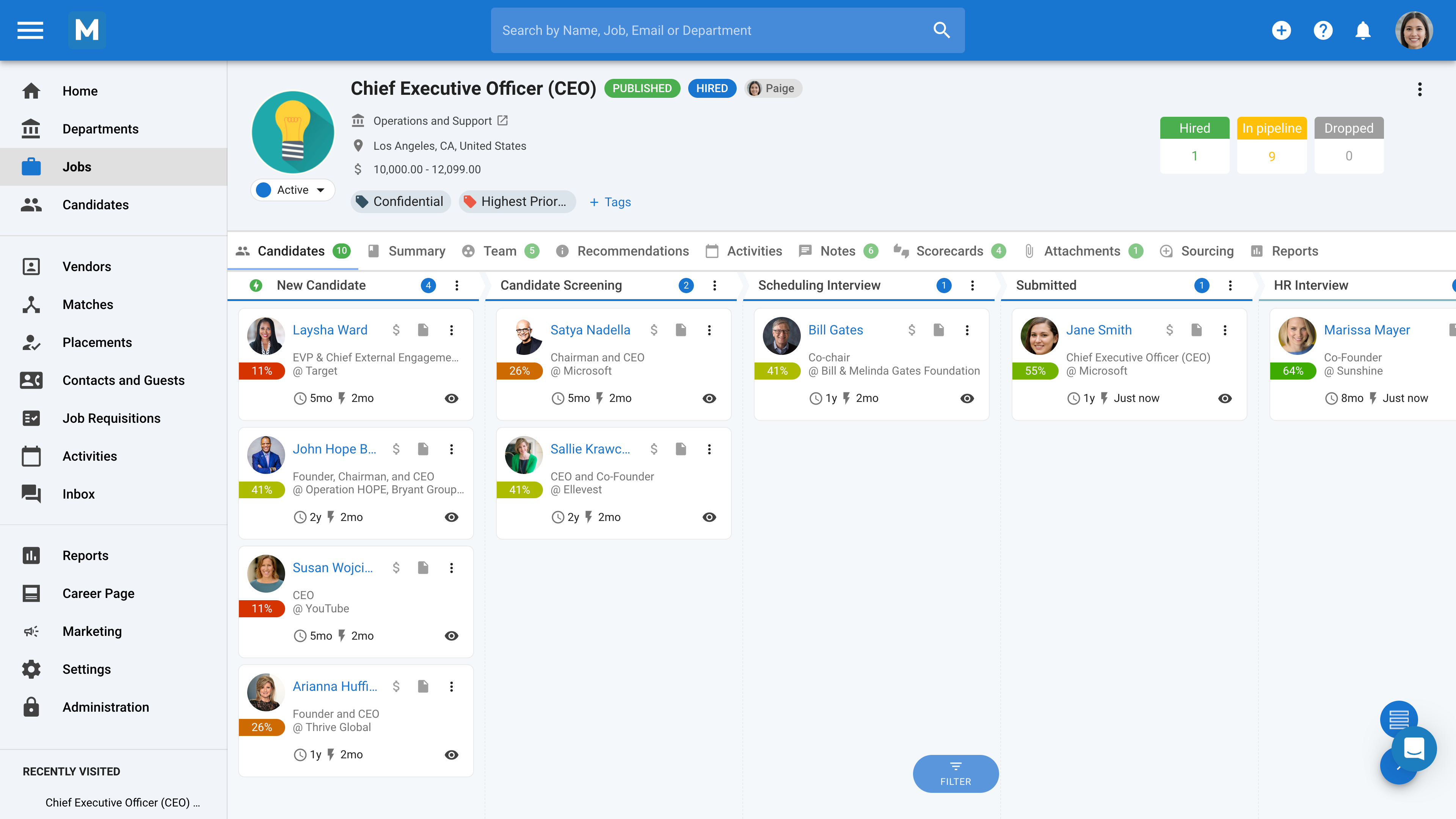 screenshot of Manatal