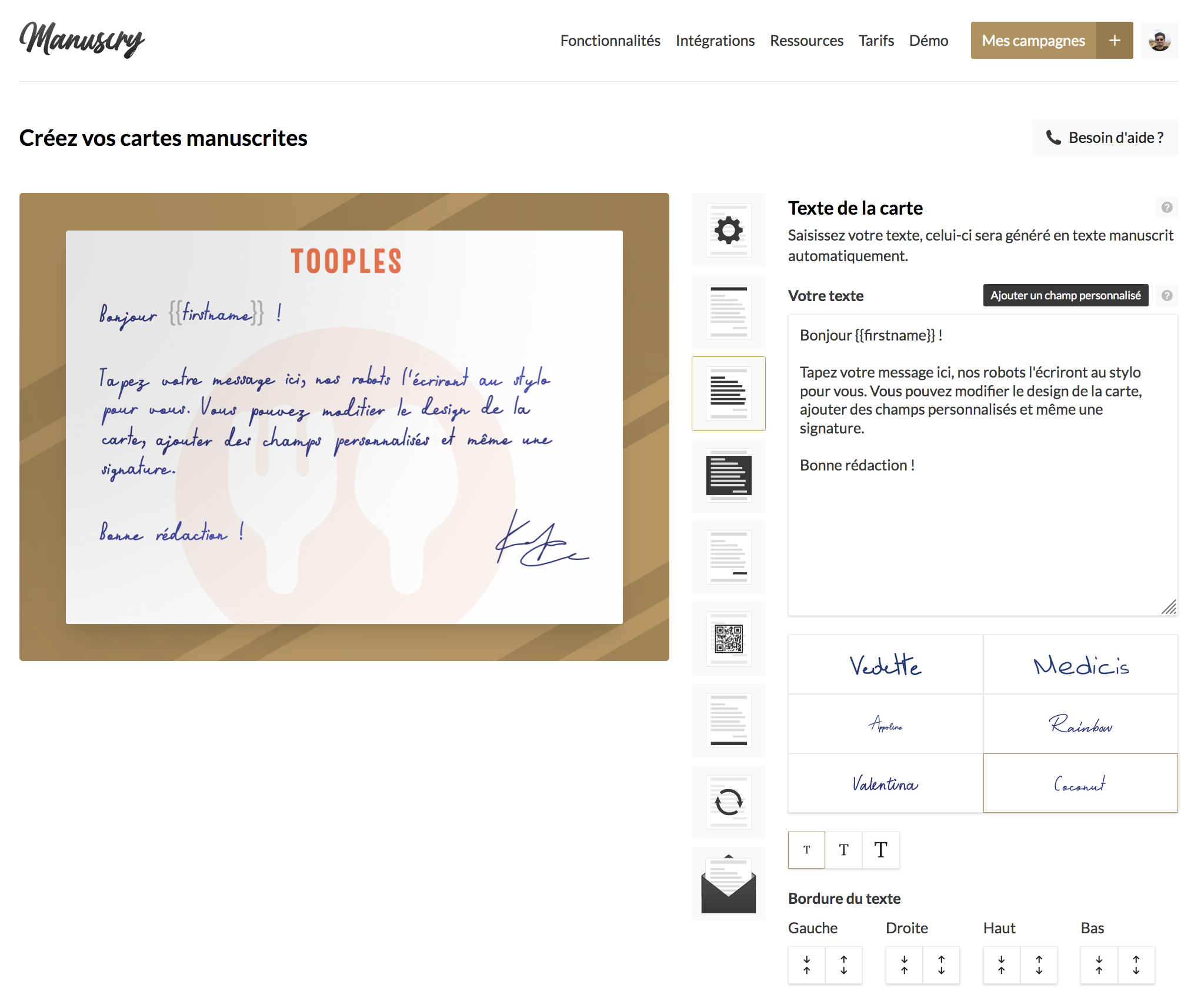 screenshot of Manuscry