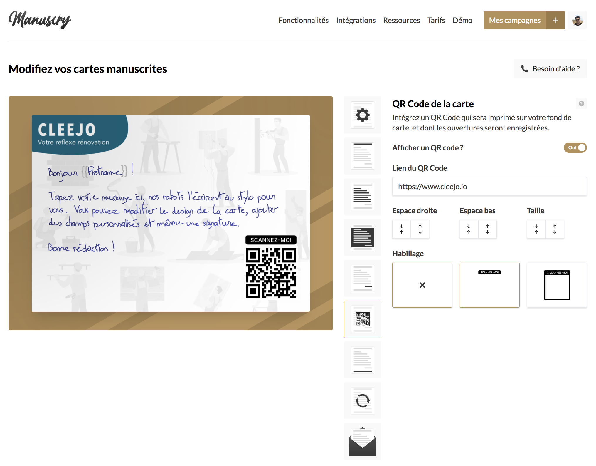 screenshot of Manuscry
