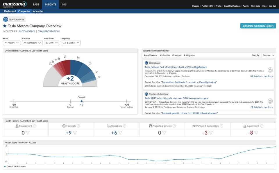 screenshot of Manzama