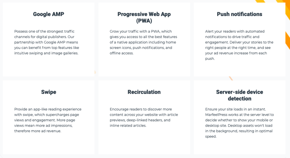 screenshot of MarfeelPress