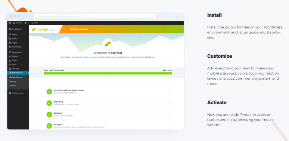 screenshot of MarfeelPress