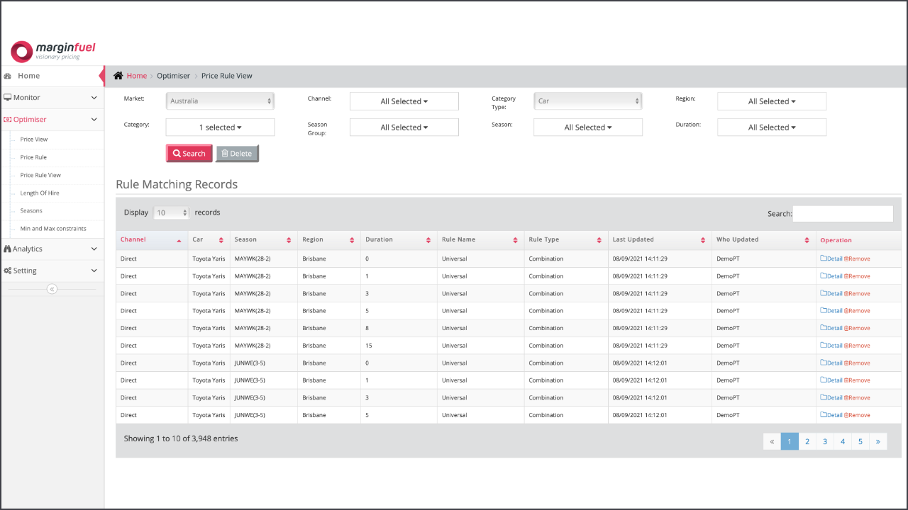 screenshot of MarginFuel