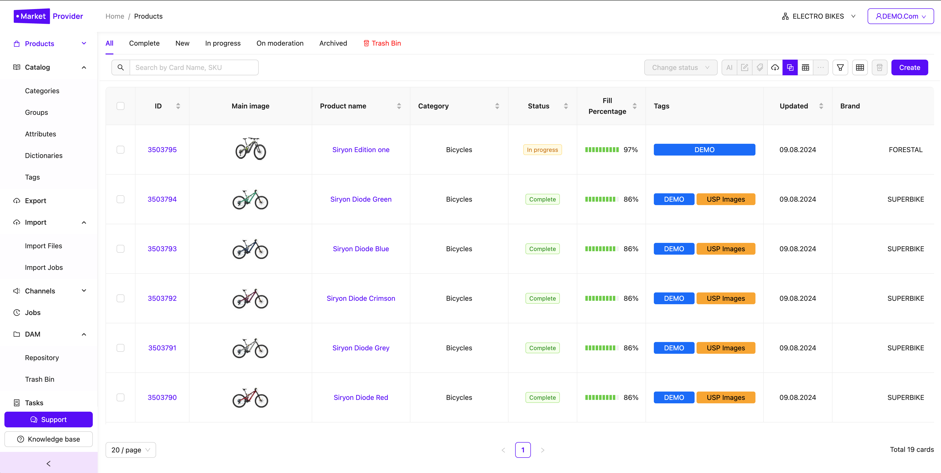 screenshot of MarketProvider