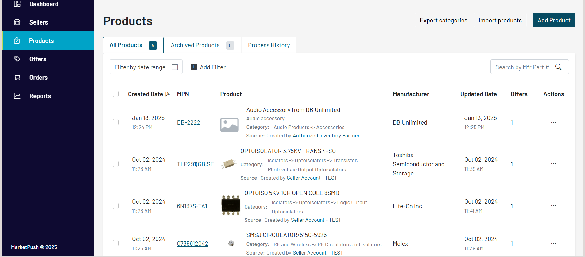 screenshot of MarketPush