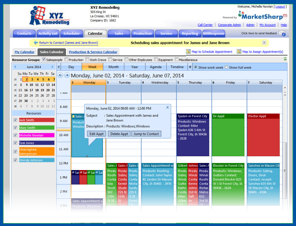 screenshot of MarketSharp