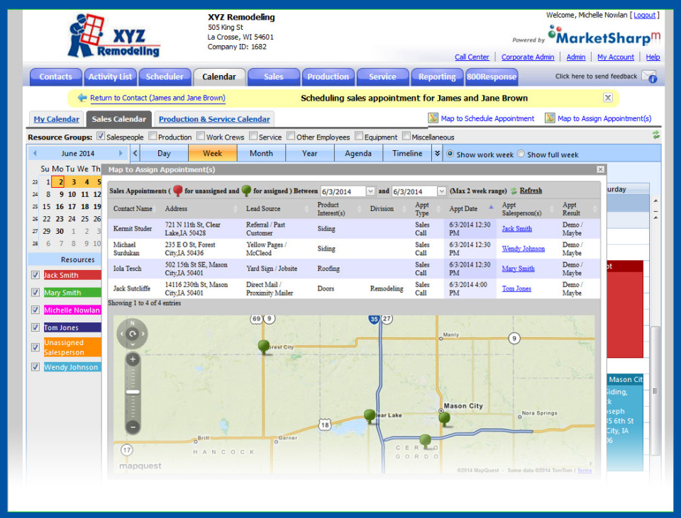 screenshot of MarketSharp