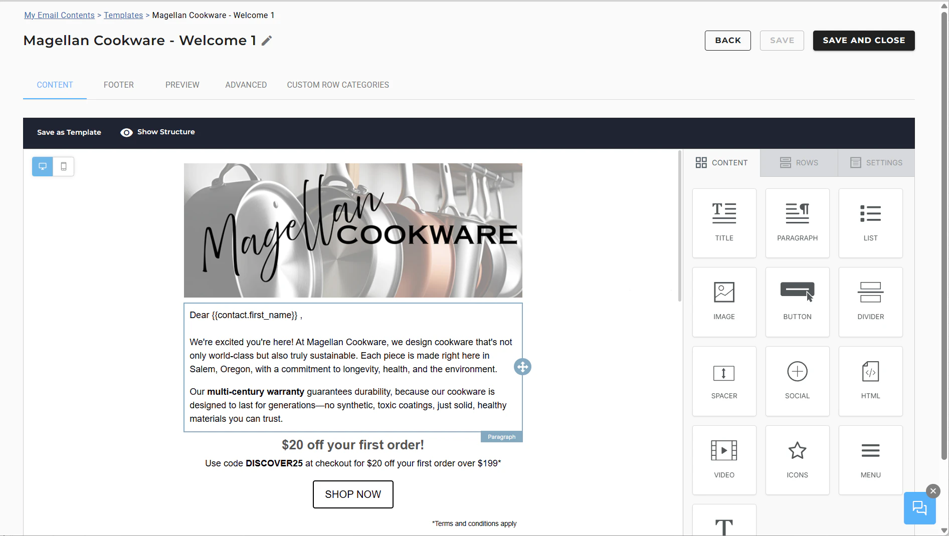 screenshot of Maropost