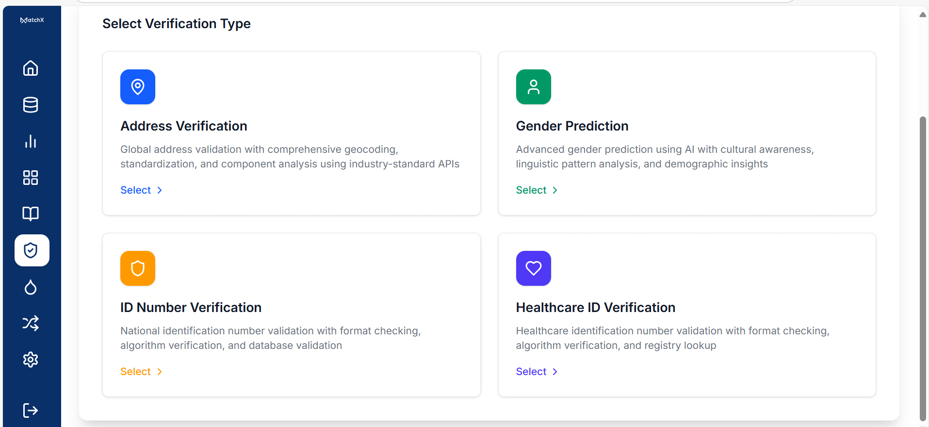 screenshot of MatchX