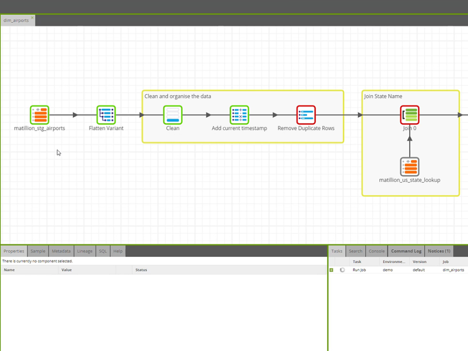 screenshot of Matillion
