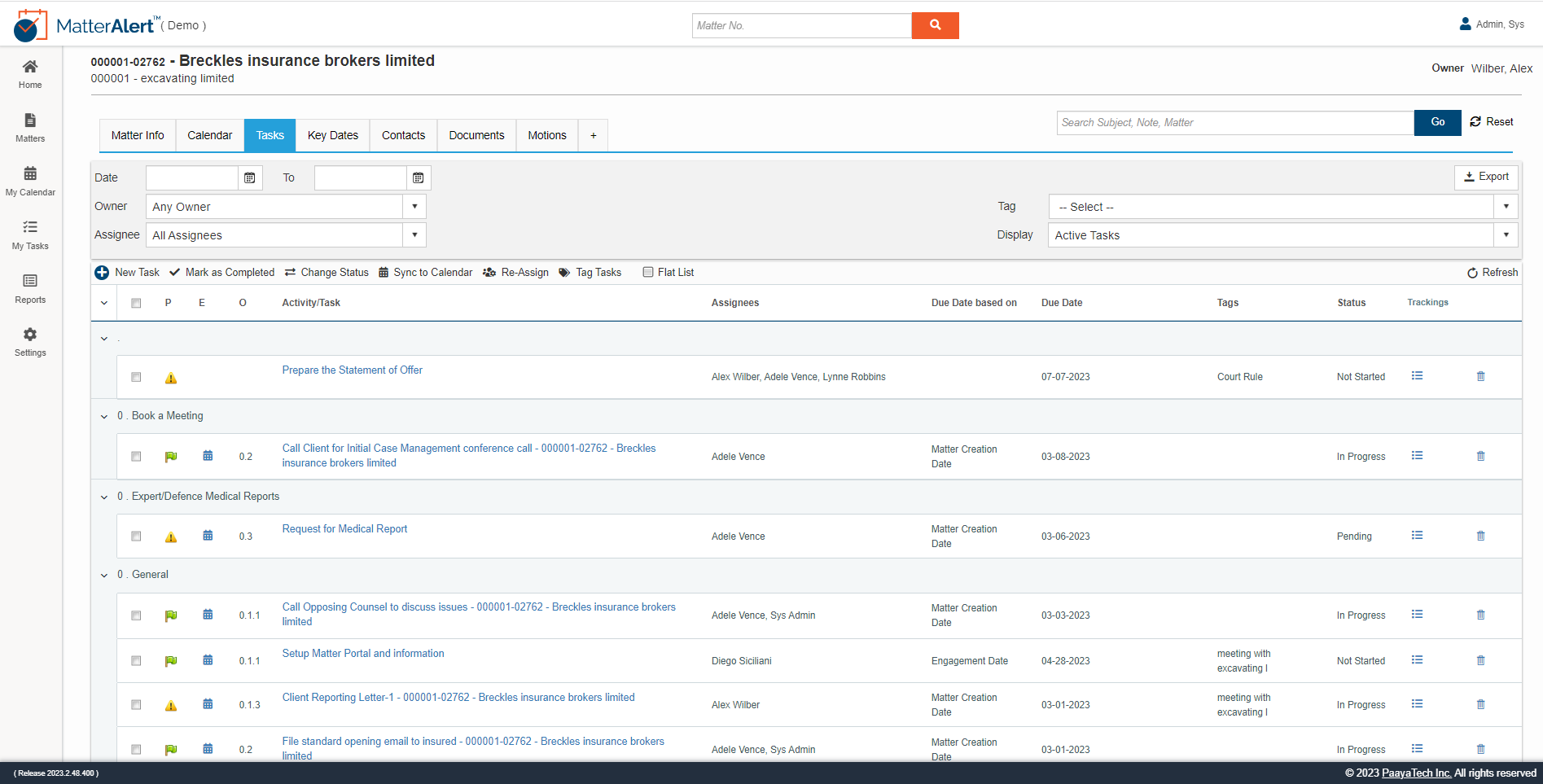screenshot of MatterAlert