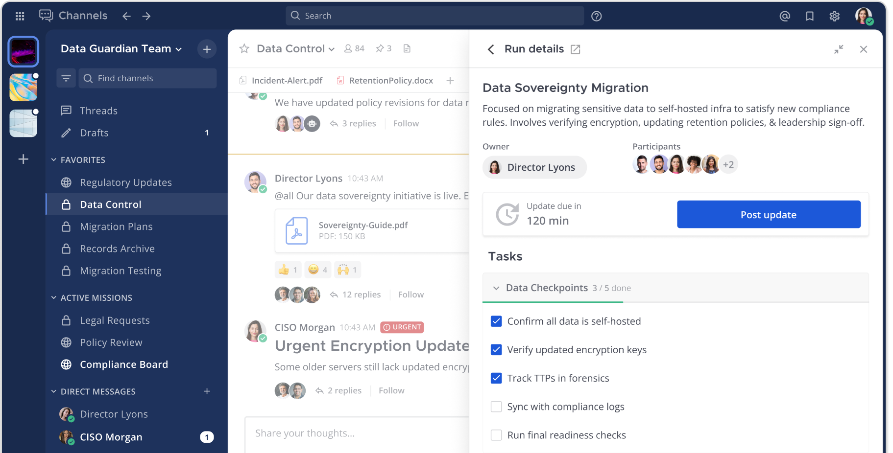 screenshot of Mattermost