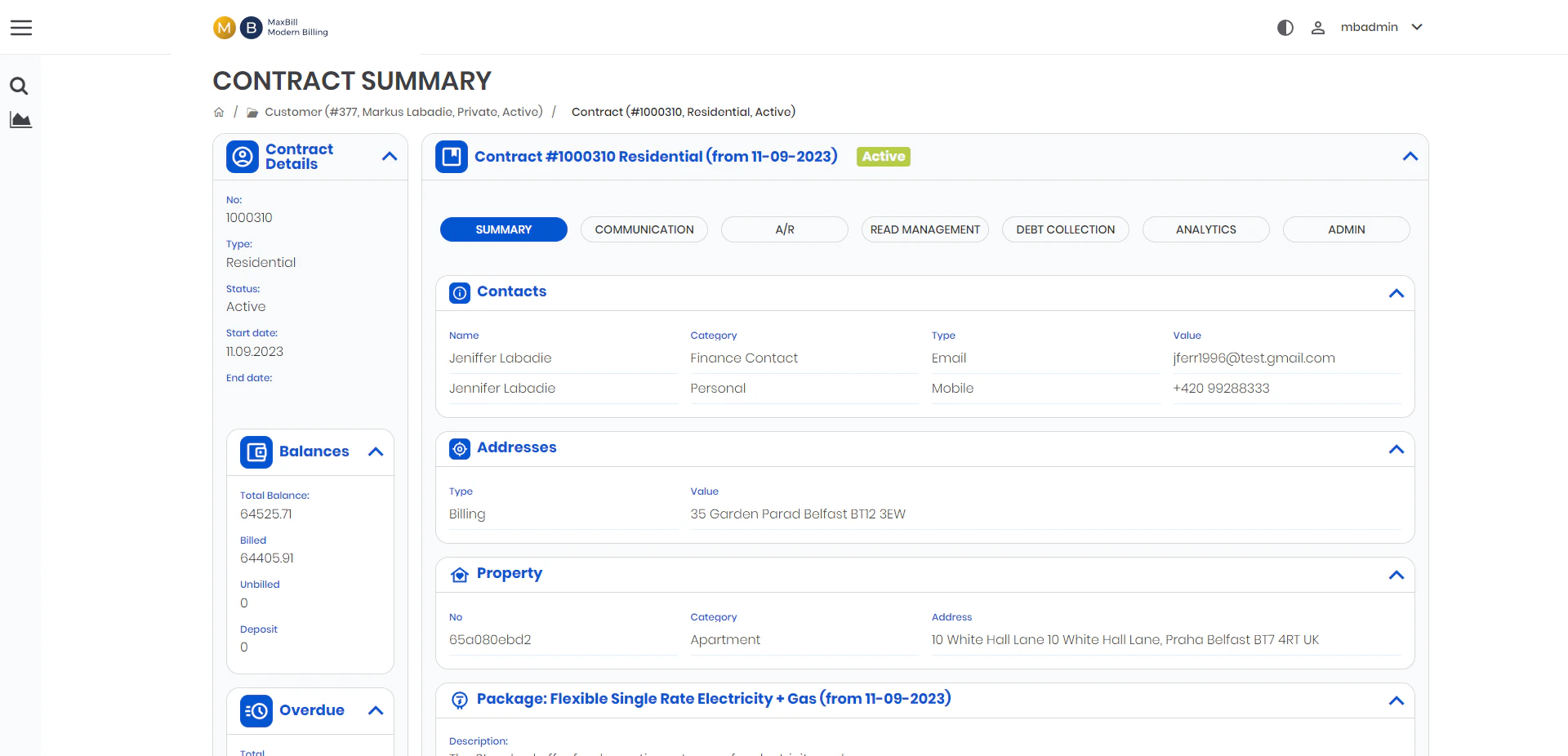 screenshot of MaxBill