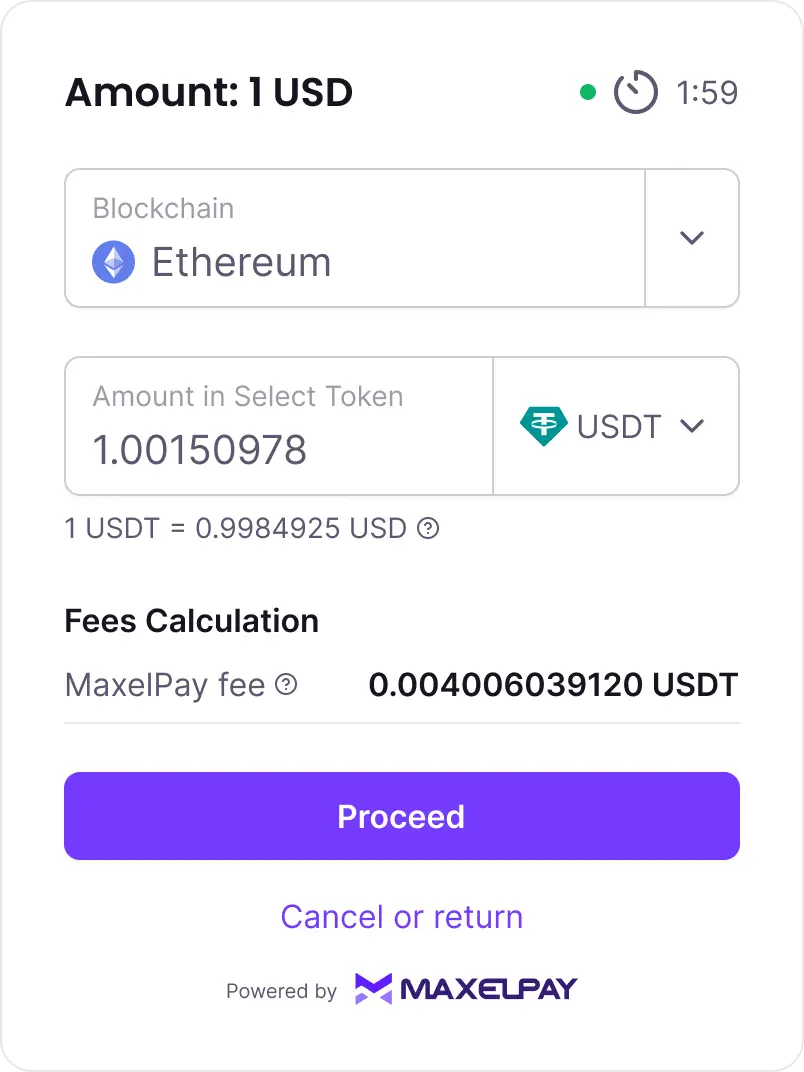 screenshot of MaxelPay