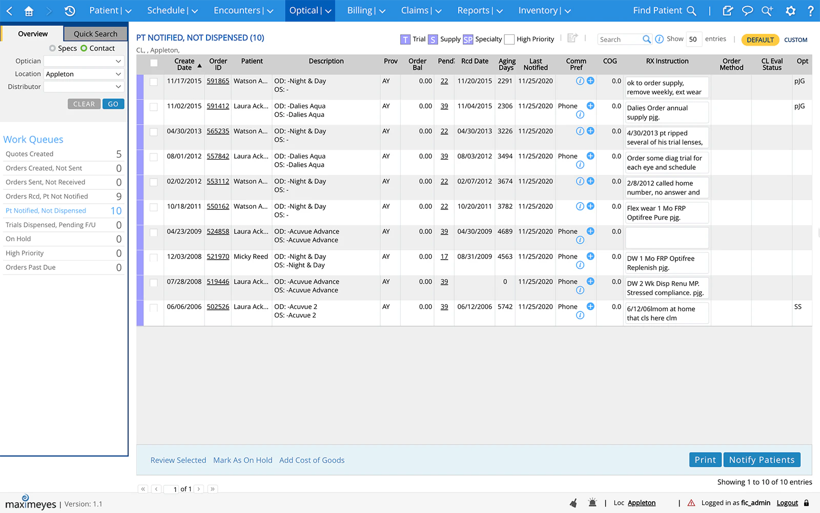 screenshot of MaximEyes