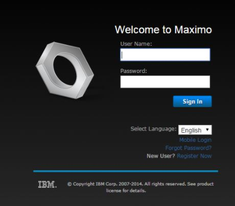 screenshot of Maximo