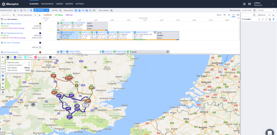 screenshot of Maxoptra