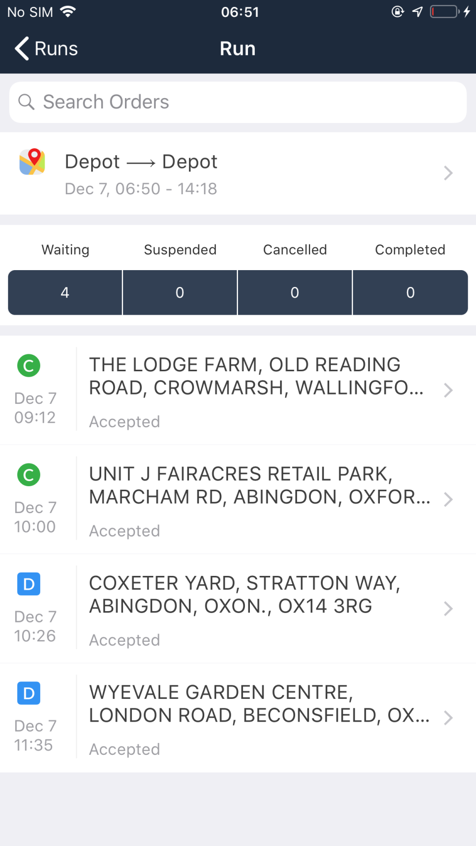 screenshot of Maxoptra
