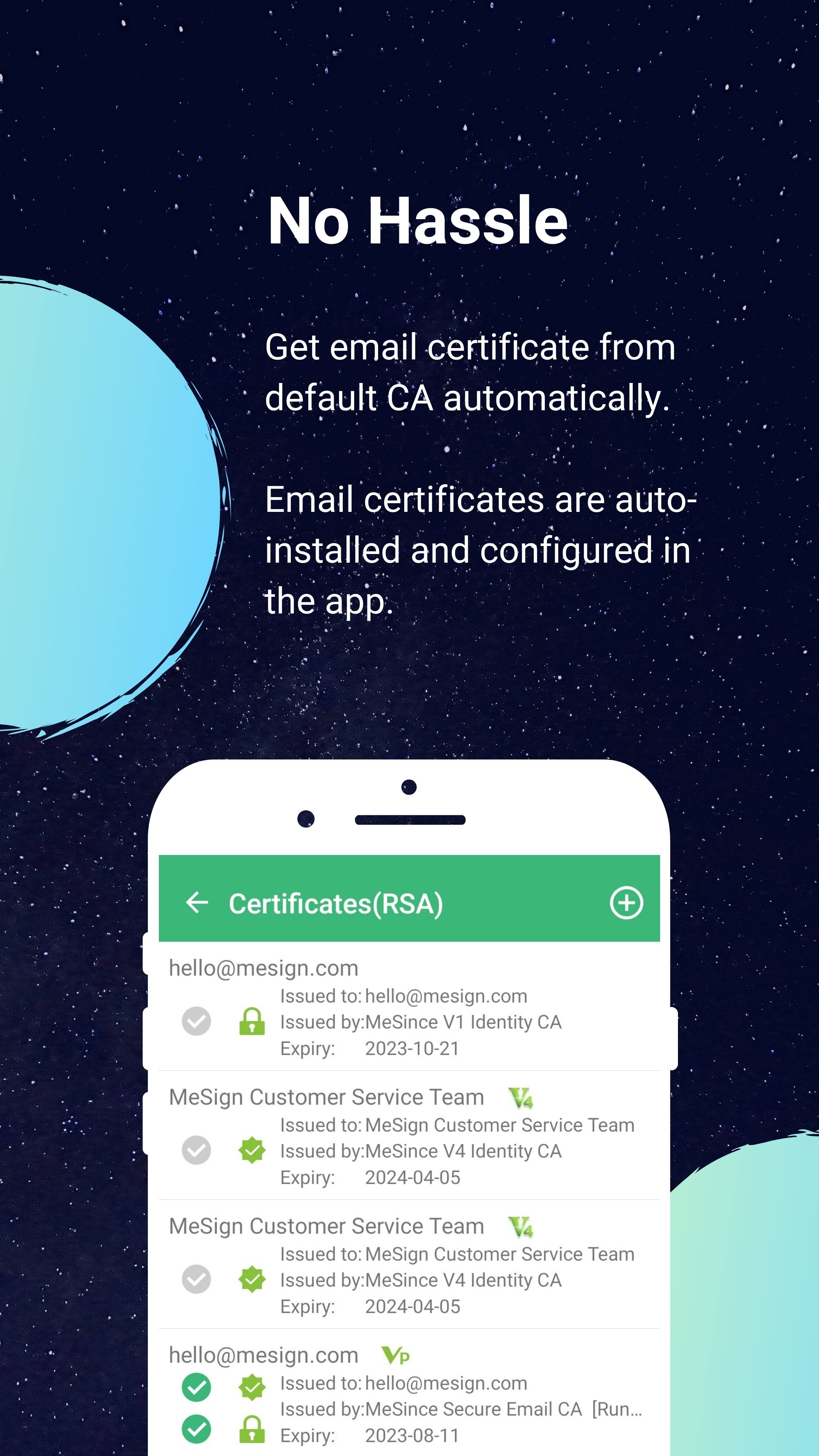screenshot of MeSign