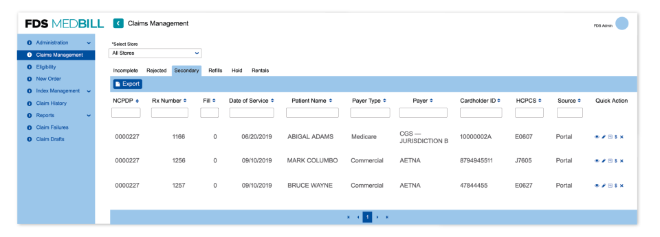 screenshot of MedBill