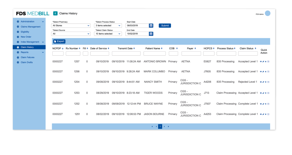 screenshot of MedBill