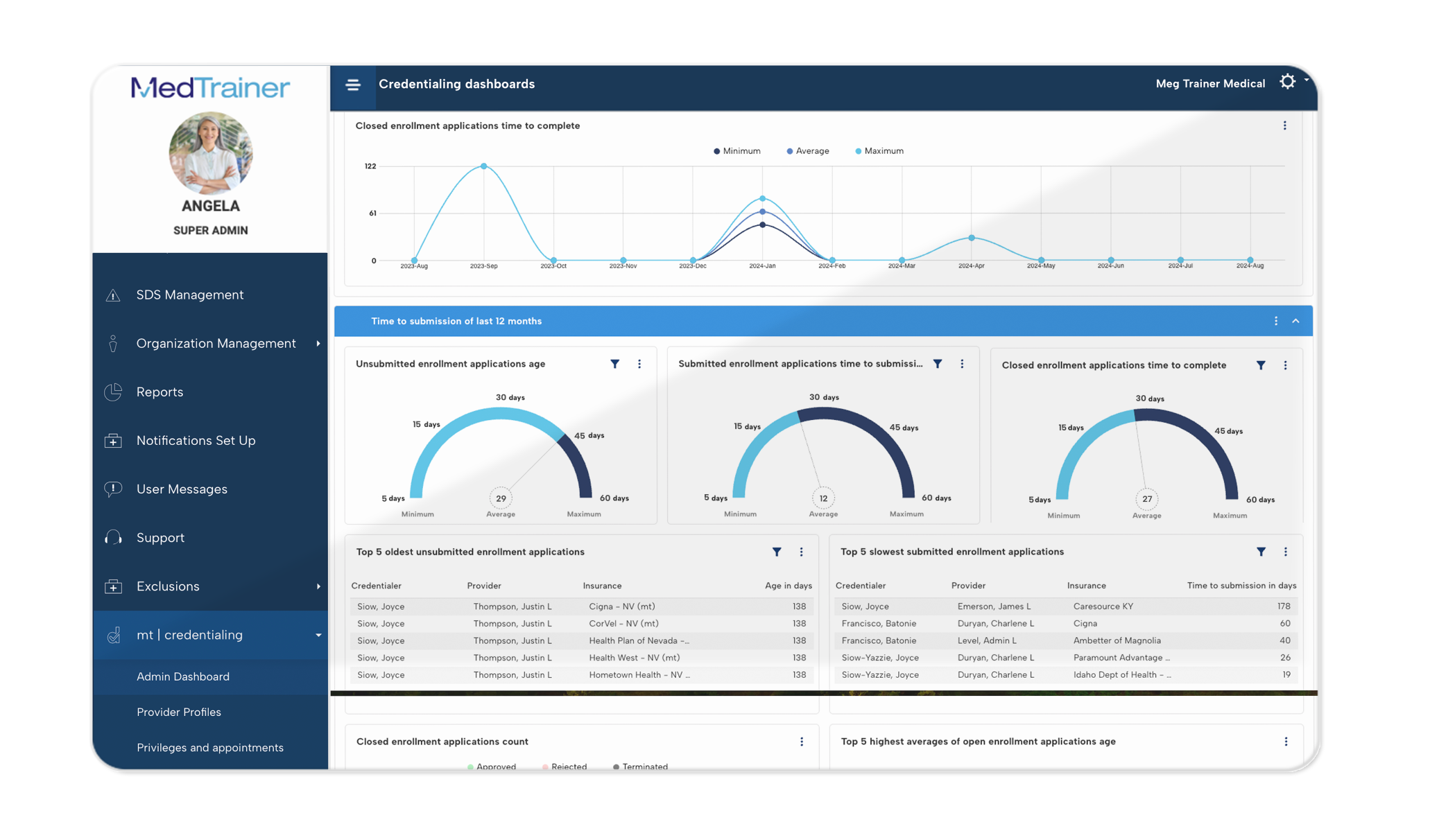 screenshot of MedTrainer
