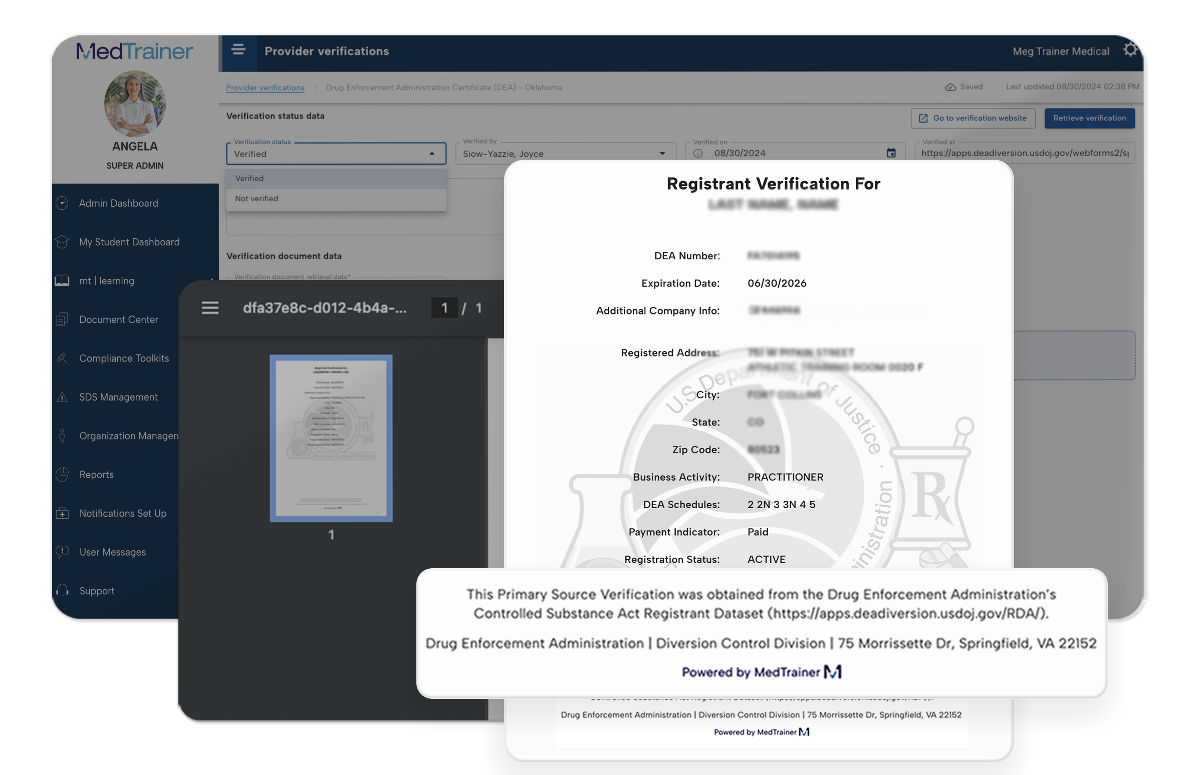 screenshot of MedTrainer