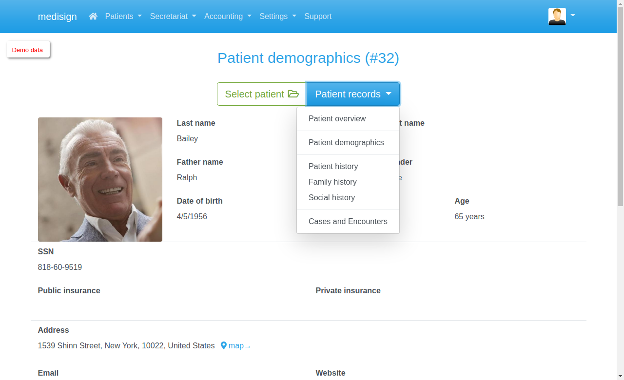screenshot of MediSign