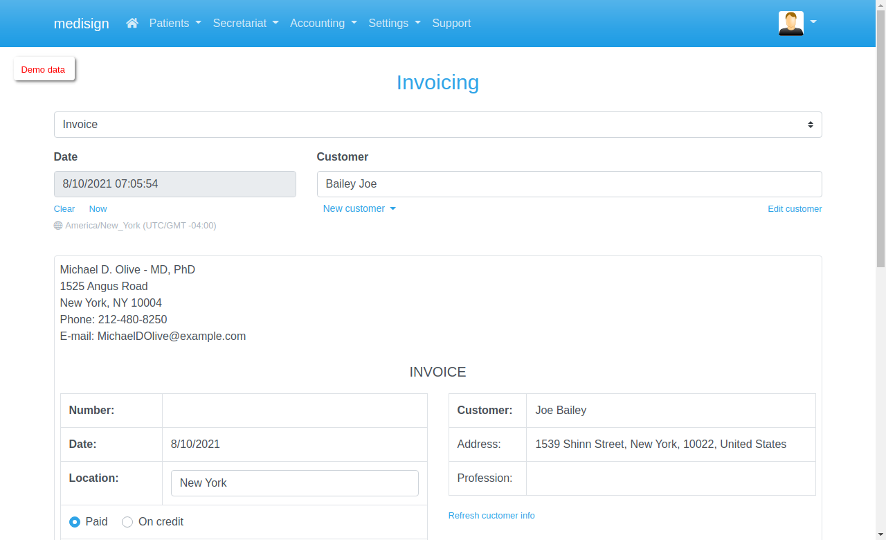 screenshot of MediSign