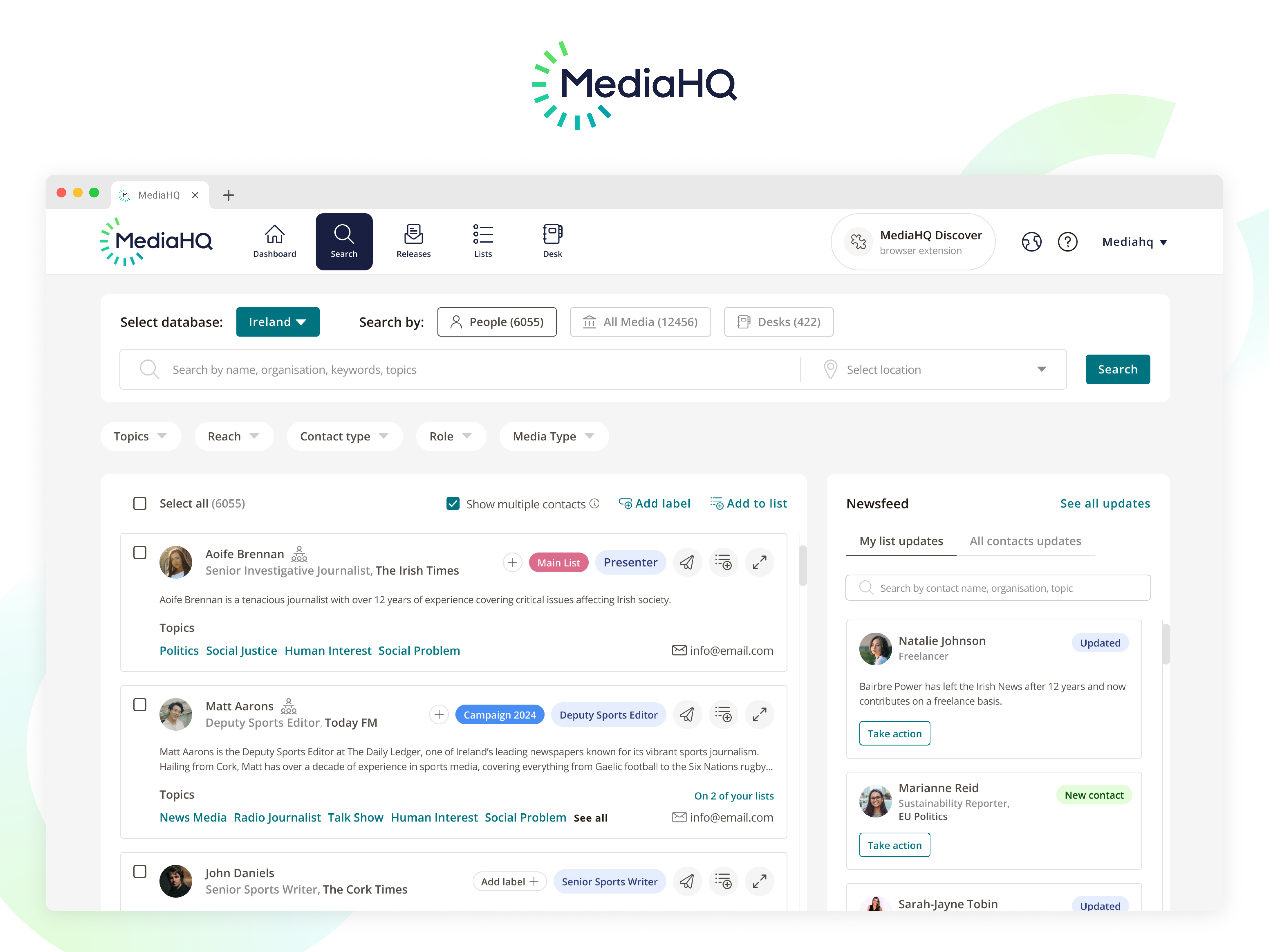 screenshot of MediaHQ
