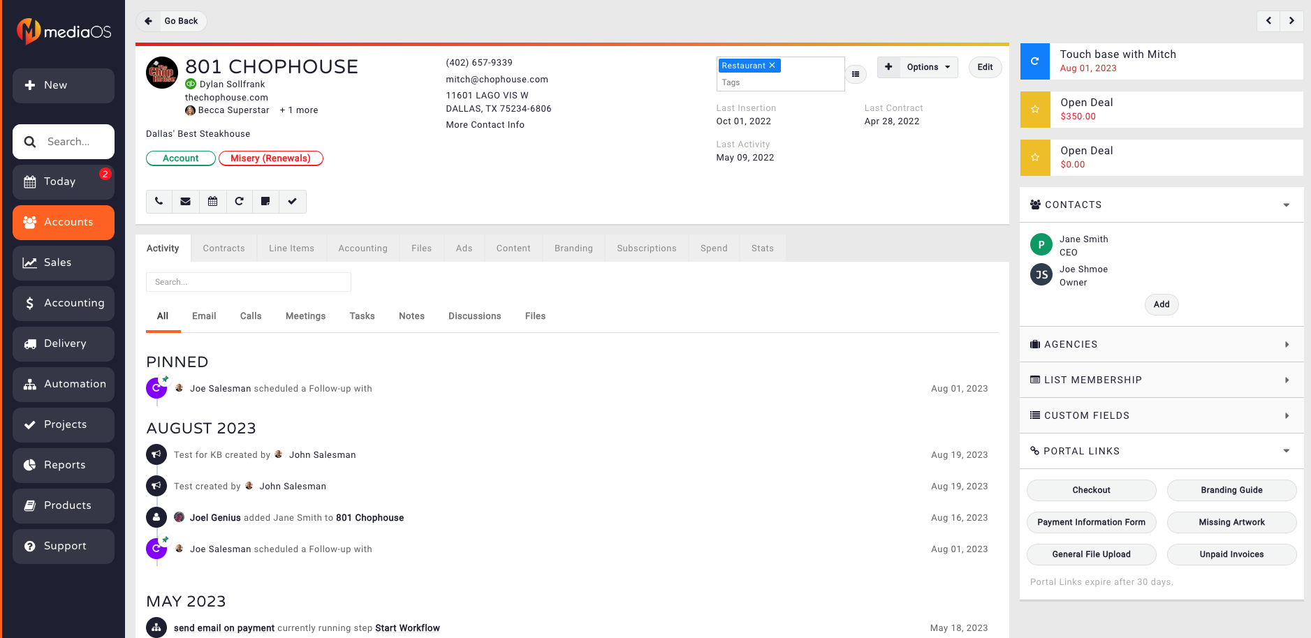 screenshot of MediaOS