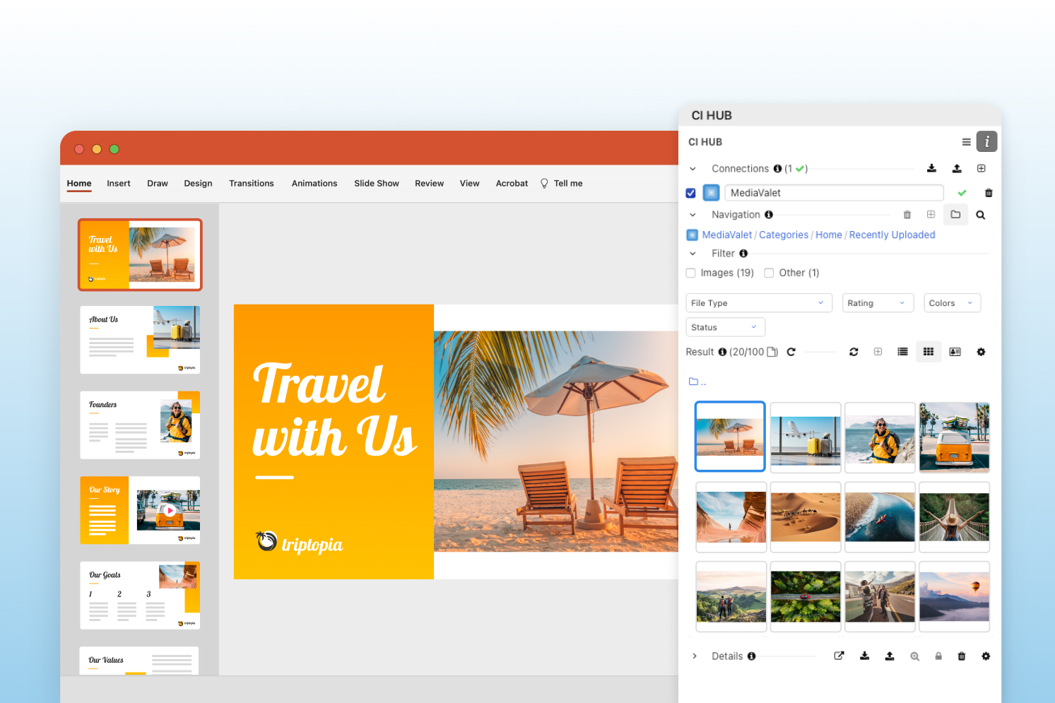 screenshot of MediaValet