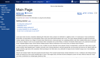 screenshot of MediaWiki