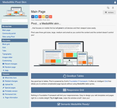 screenshot of MediaWiki